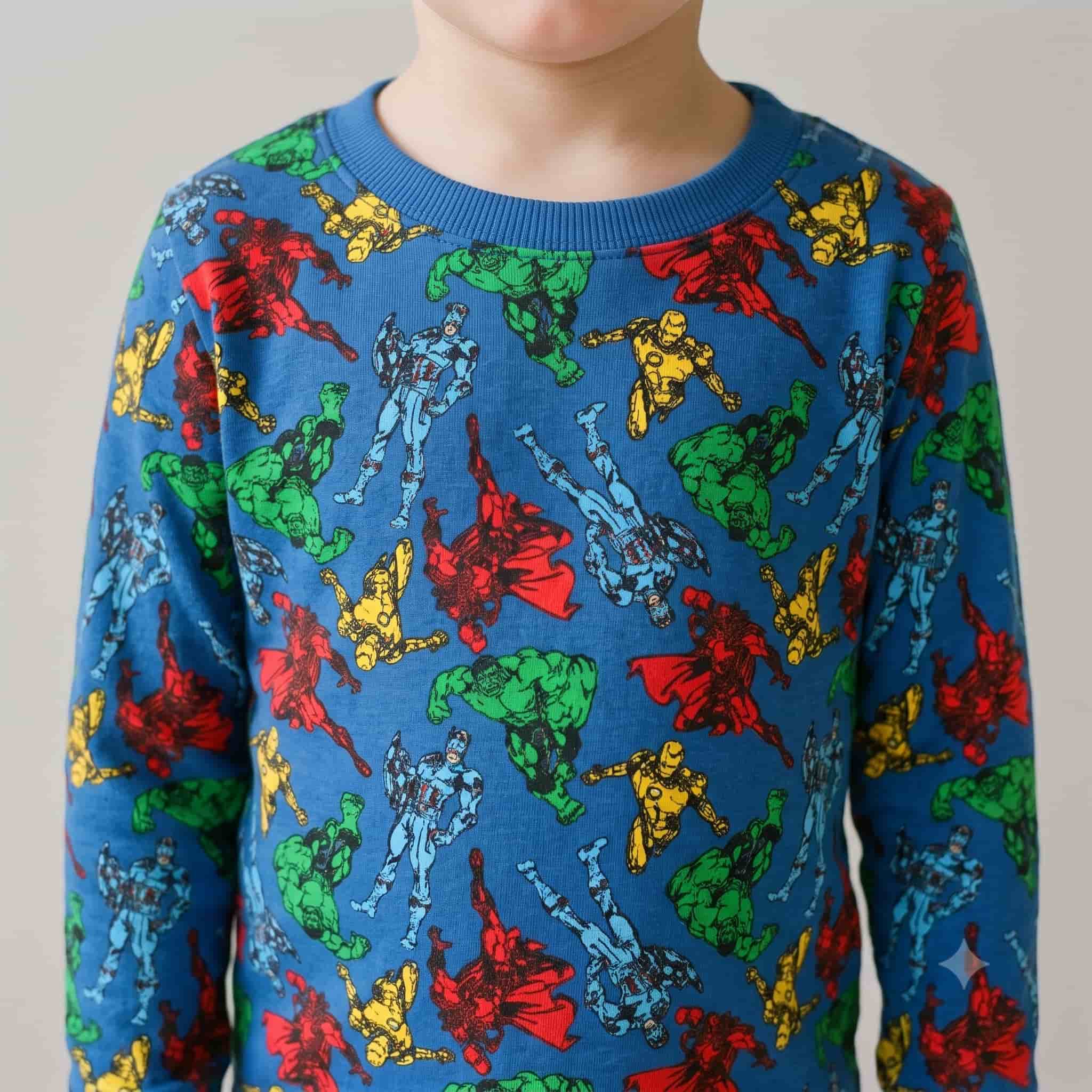 Marvel Squad Boys Full Sleeves Pajama Set – Blue