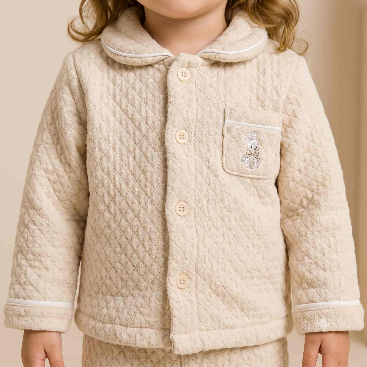 Cozy Whispers Baby Girls Winter Full Sleeves Pajama Set – Cream
