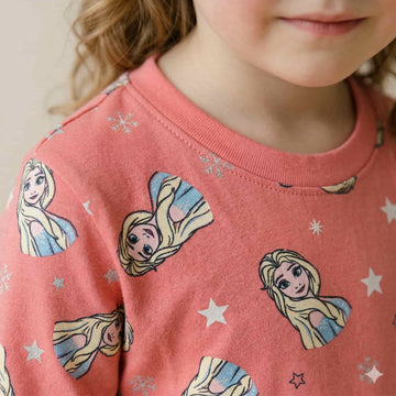 Princess Girls Full Sleeves Pajama Sets - Pink