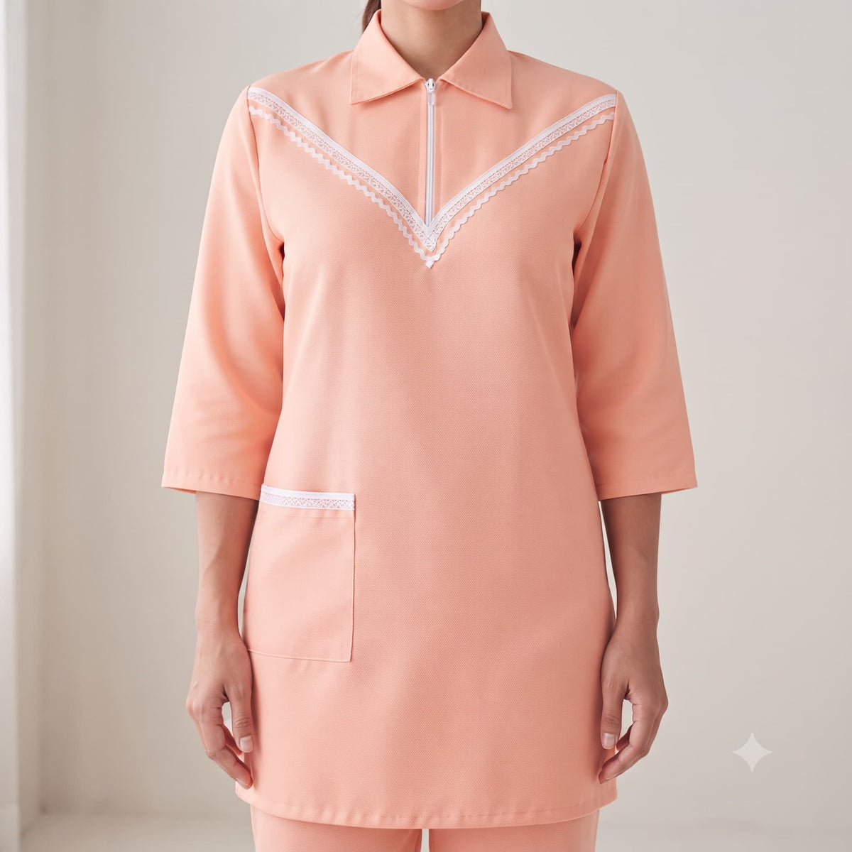 Coral Grace Maid Uniform Set - Peach