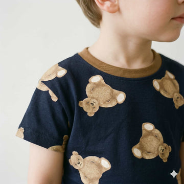 Cozy Cubs Boys Half Sleeves Pajama Set - Navy Blue