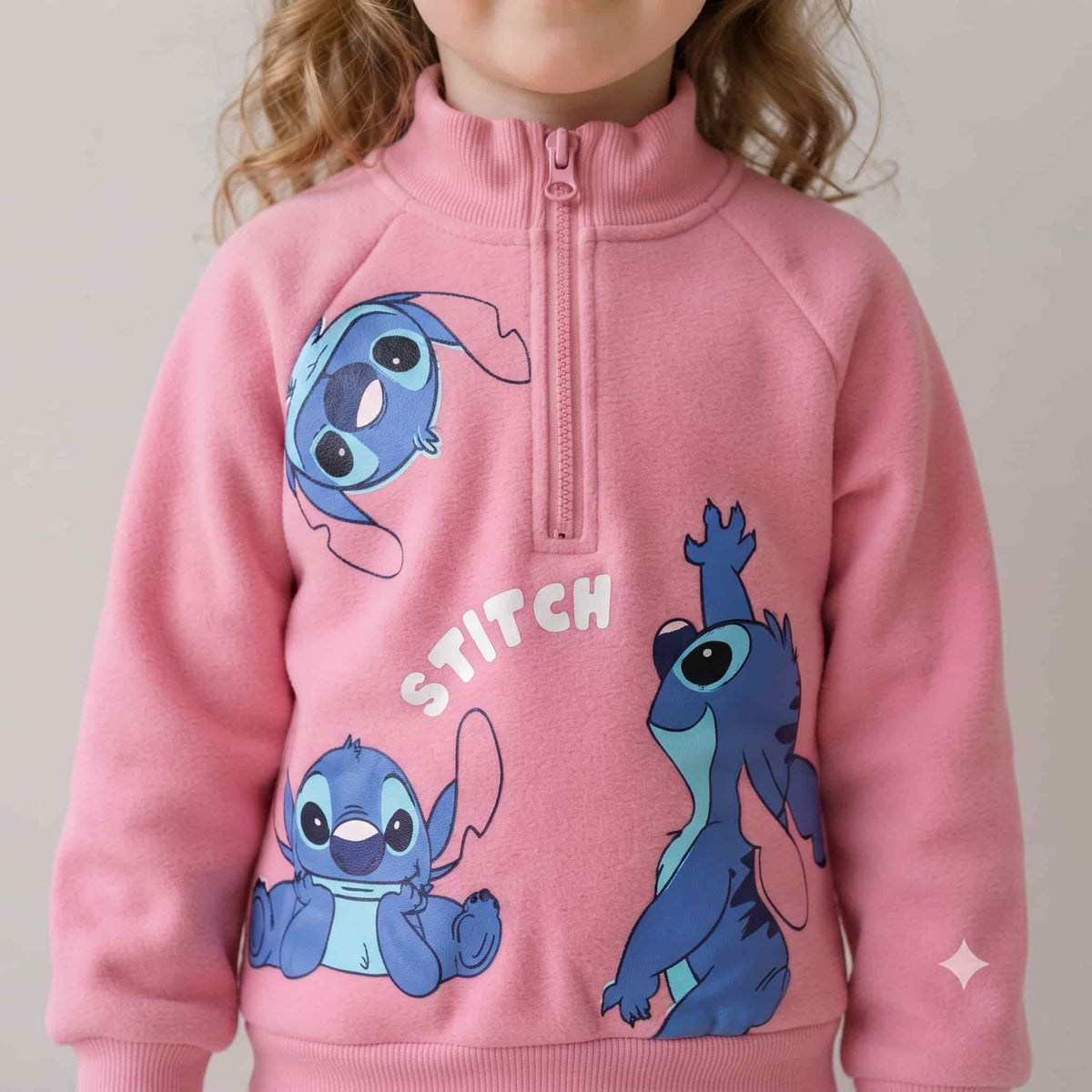 Stitch Girls Winter Full Sleeves Pajama Set – Pink