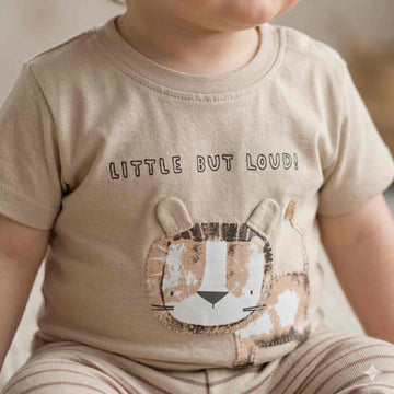 Mighty Mini Baby Boys Half Sleeves Set - Beige