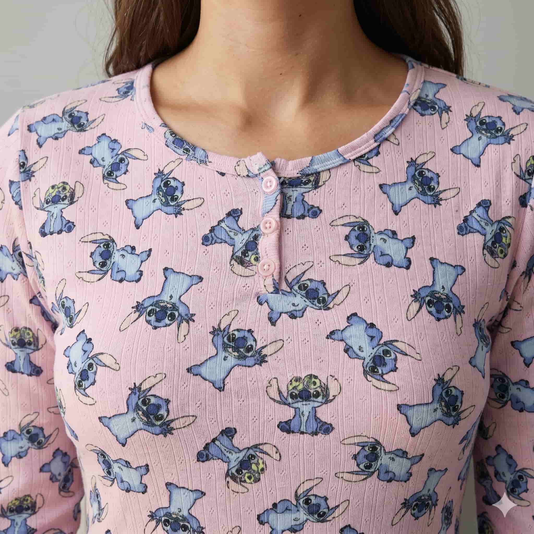 Galactic Dreams Women Full Sleeves Pajama Set - Light Pink