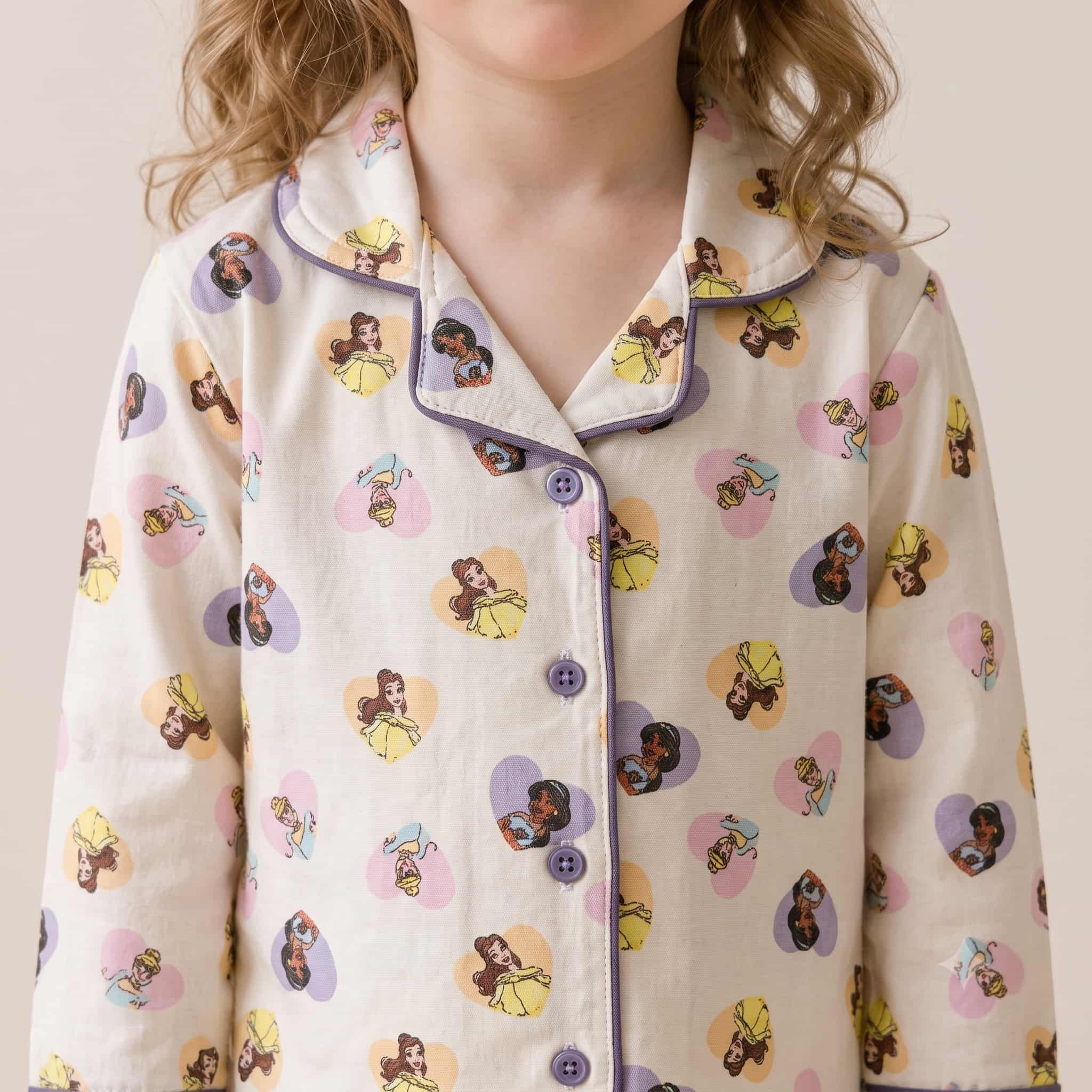 Disney Princess Girls Full Sleeves Pajama Set – Cream