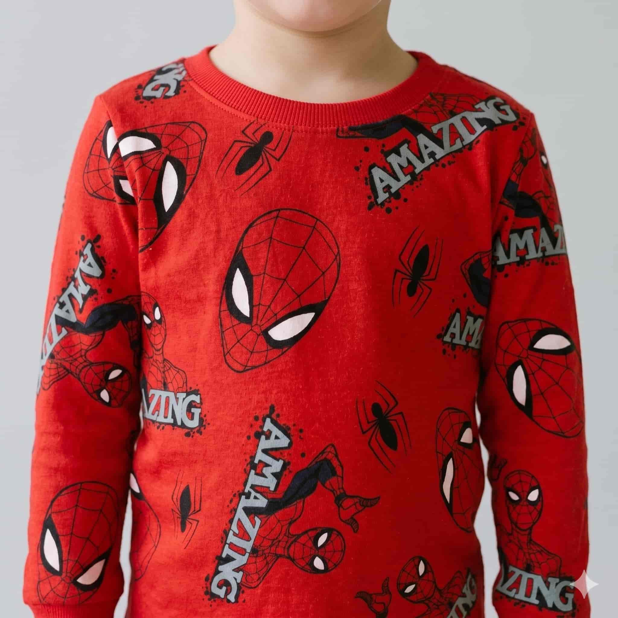 Amazing Spider Man Boys Full Sleeves Pajama Set - Red