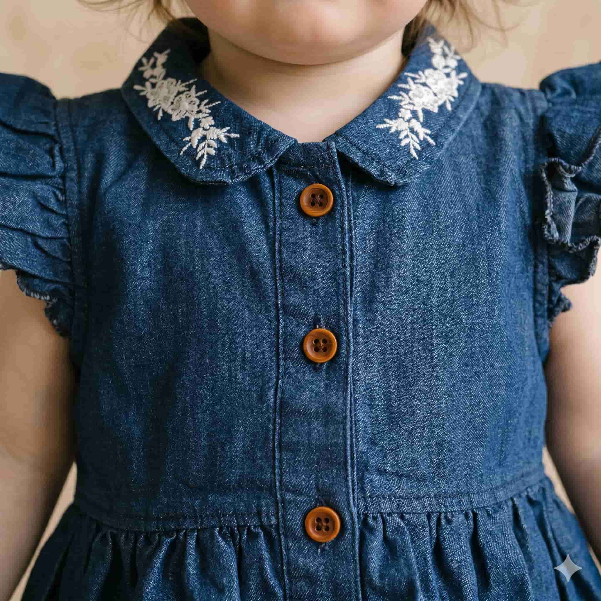 Azure Bloom Baby Girl Frock Set - Blue