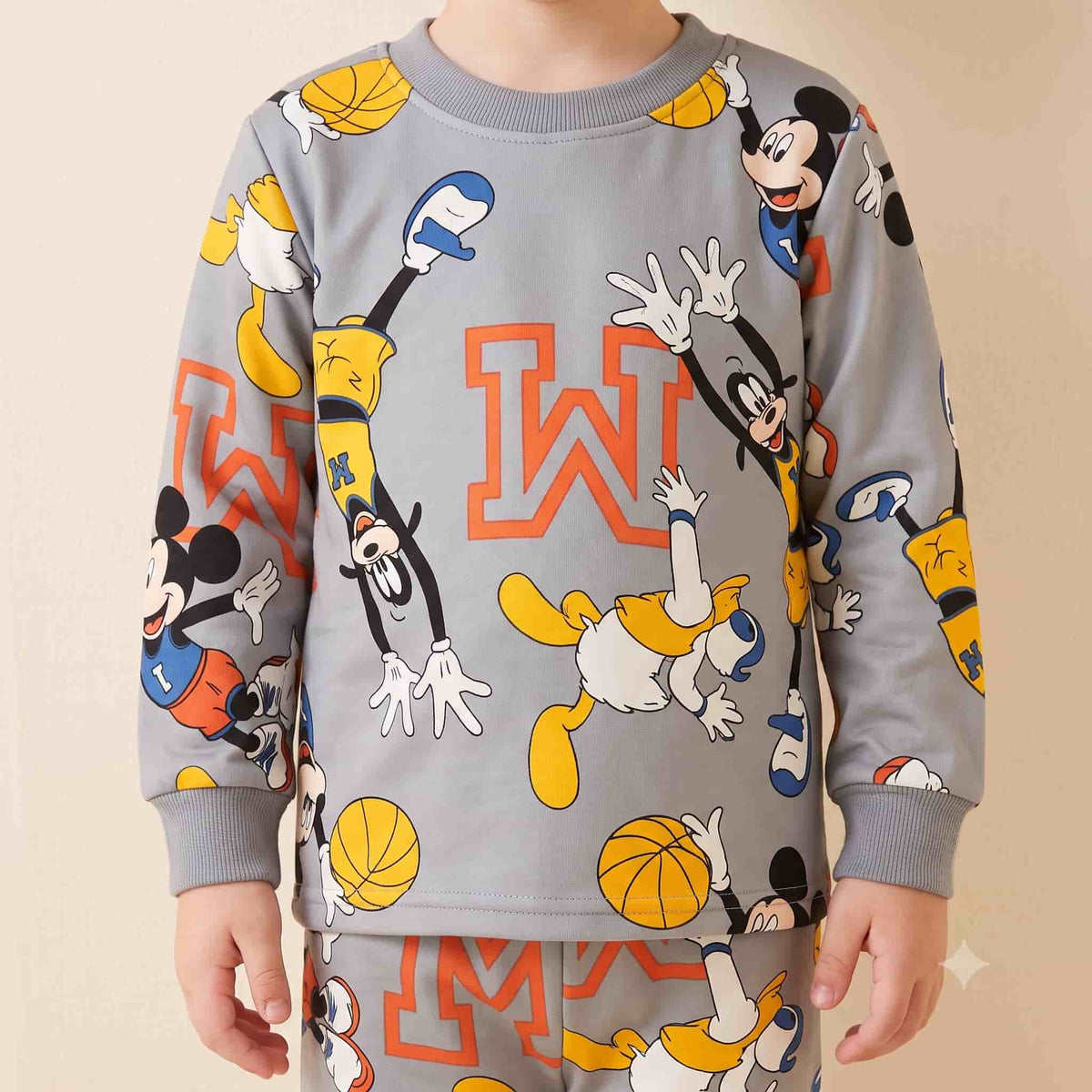 Goofy Boys Winter Full Sleeves Pajama Set – Grey