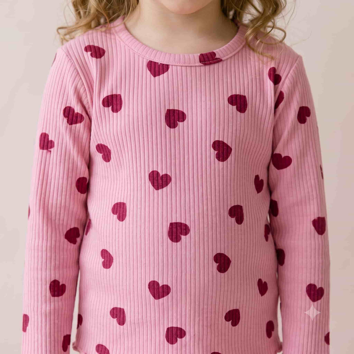 Sweet Hearts Girls Full Sleeves Pajama Set - Pink