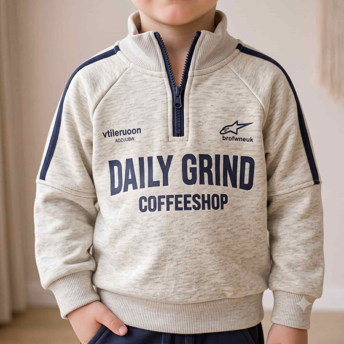 Daily Grind Boys Winter Full Sleeves Pajama Set – Light Grey