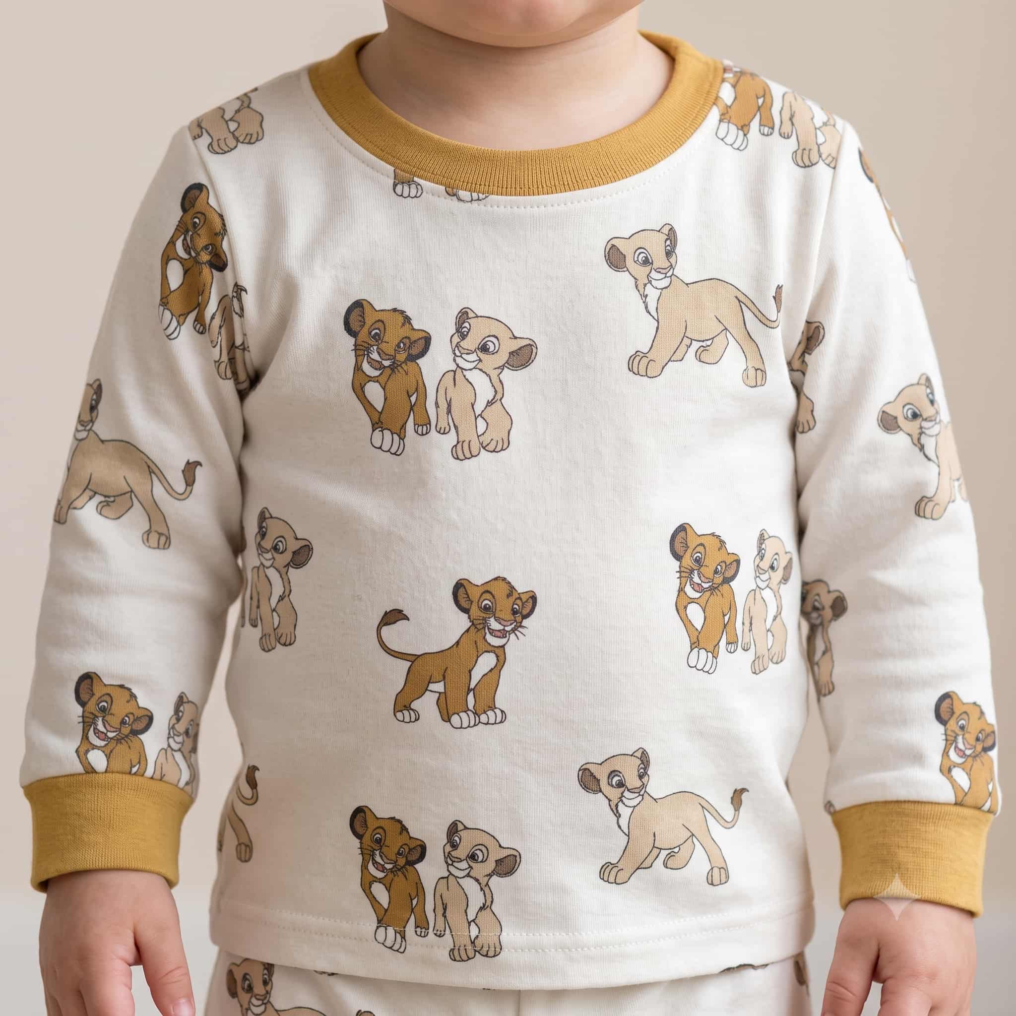 Lion Cub Baby Boys Full Sleeves Pajama Set - Off-White