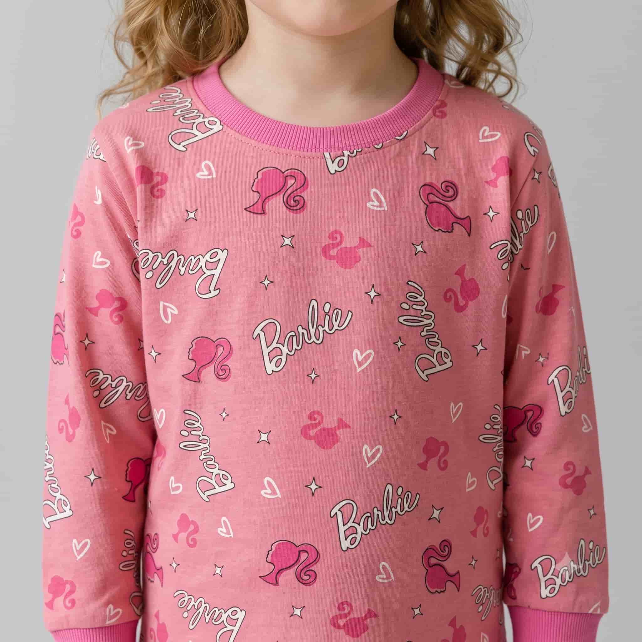 Barbie Girls Full Sleeves Pajama Set – Pink