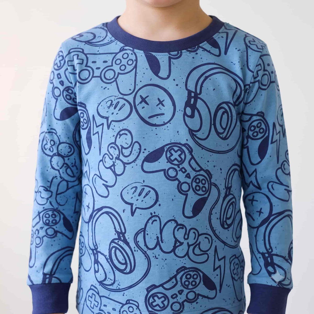 Game Mode Boys Full Sleeves Pajama Set – Blue