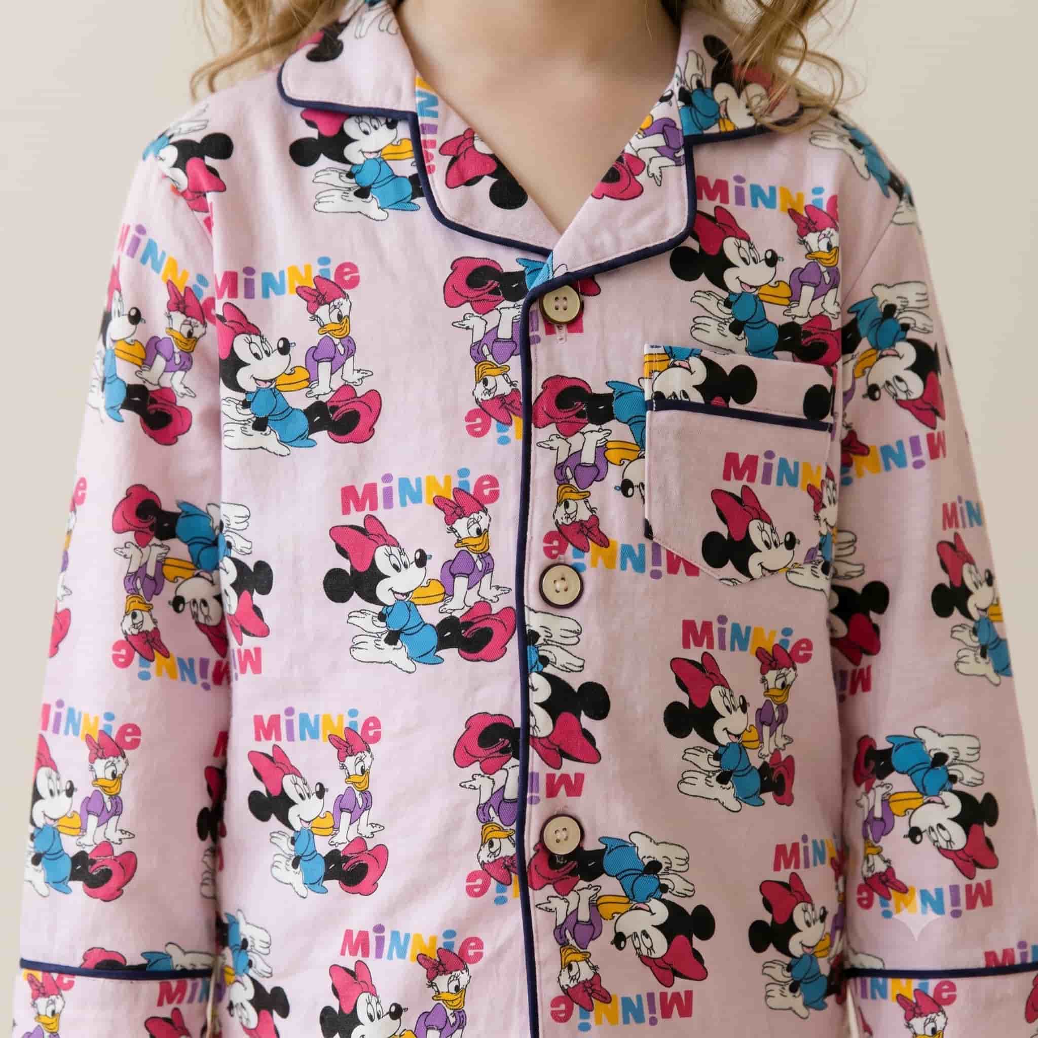 Minnie Mouse Girls Full Sleeves Pajama Set – Pink