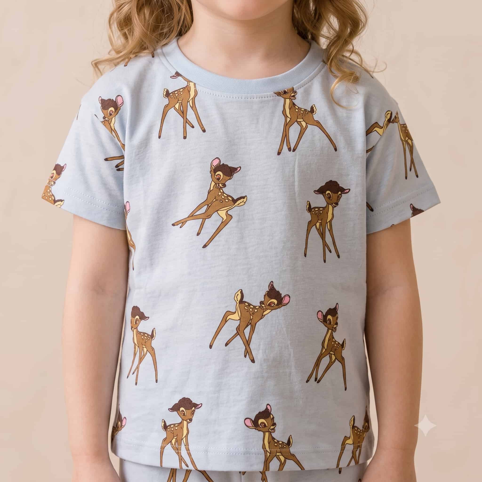 Bambi Girls Half Sleeves Pajama Set - Light Blue