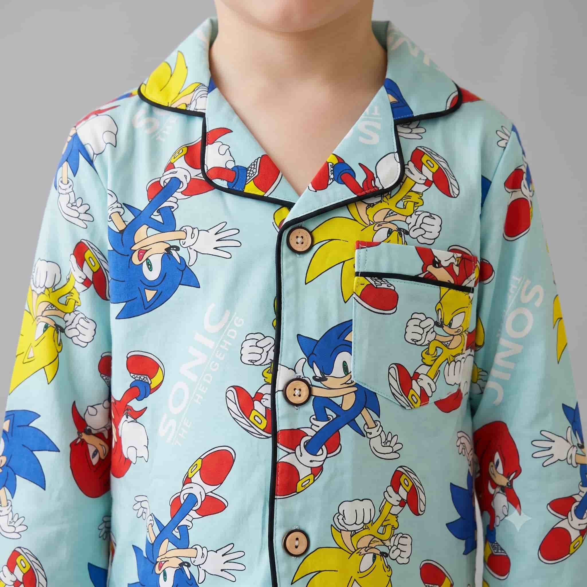 Speed Legends Boys Full Sleeves Pajama Set - Sky Blue