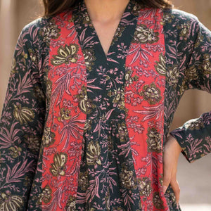 Vintage Botanical Women Darra - Black & Red