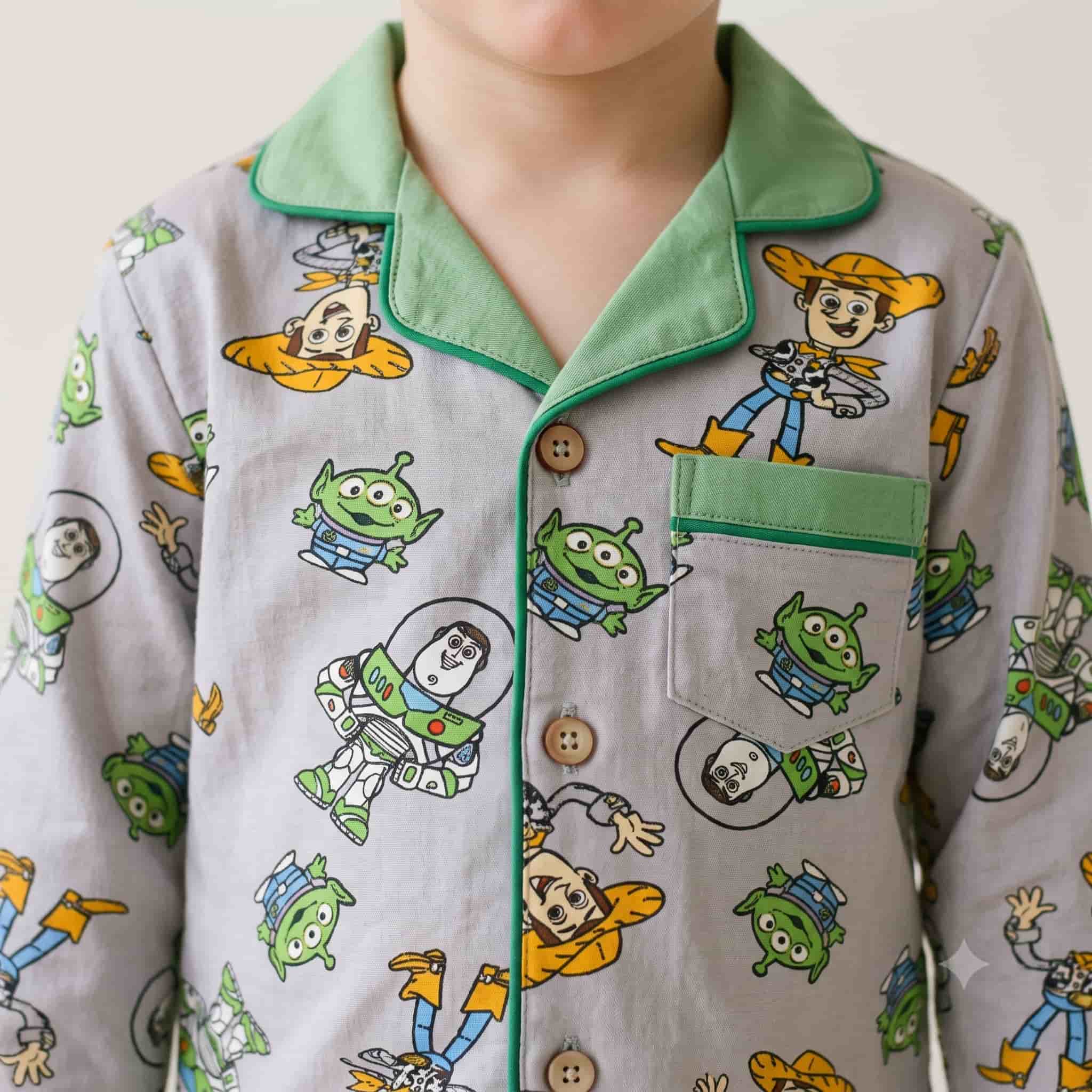 Toy Story Boys Full Sleeves Pajama Set - Grey