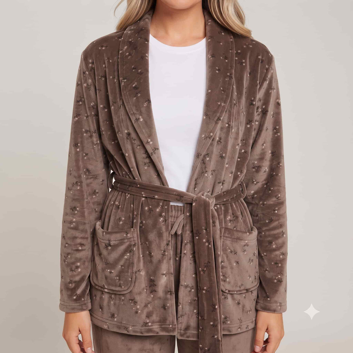 Mocha Meadow Women Winter Full Sleeves Pajama Set – Cocoa Brown