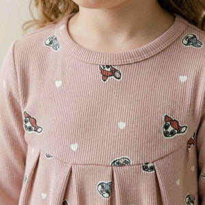 Bambi & friends Fun Time Girls Full Sleeves Pajama Set - Dusty Pink