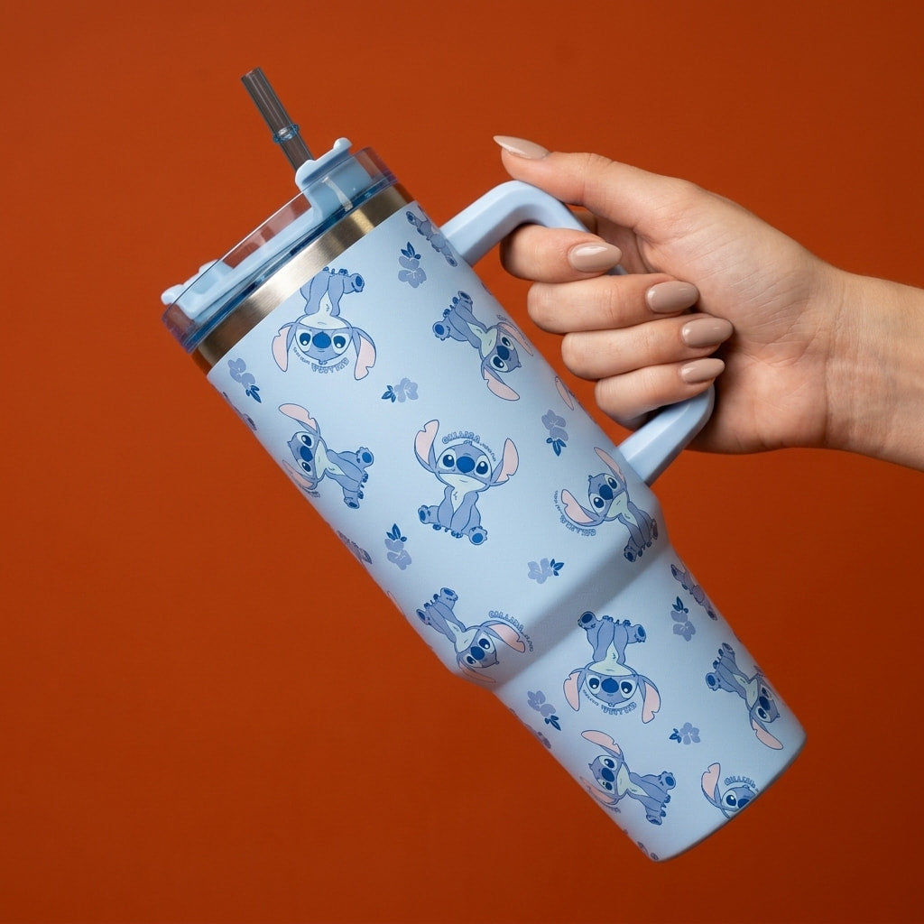 Stitch Splash Vacuum Insulated Travel Tumbler 1200ml - Blue