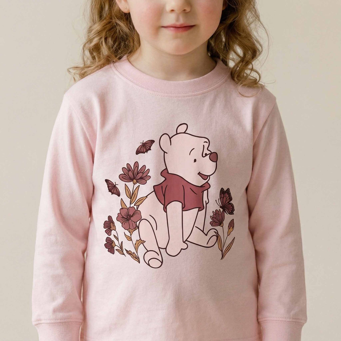 Winnie The Pooh Girls Half Sleeves Pajama Set - Pink