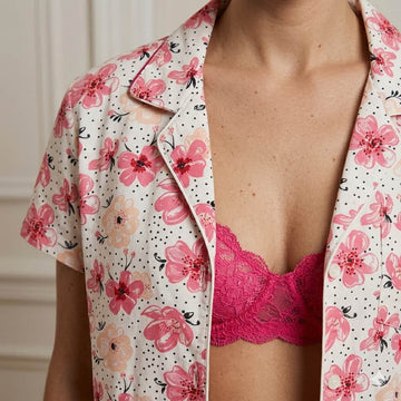 Blossom in Bliss Women Half Sleeves Pajama Set - Pink