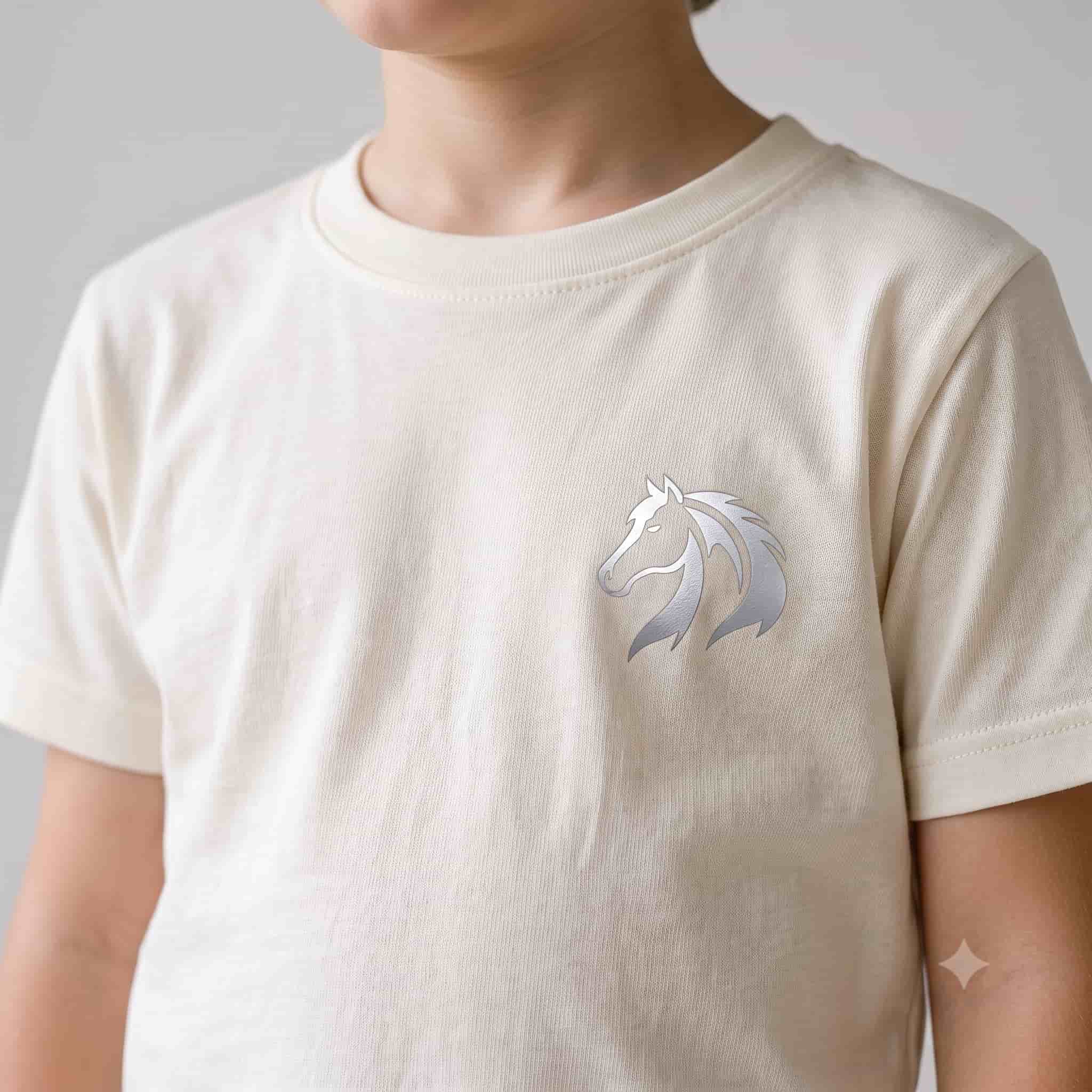 Stallion Pride Boys Half Sleeves Pajama Set - Cream