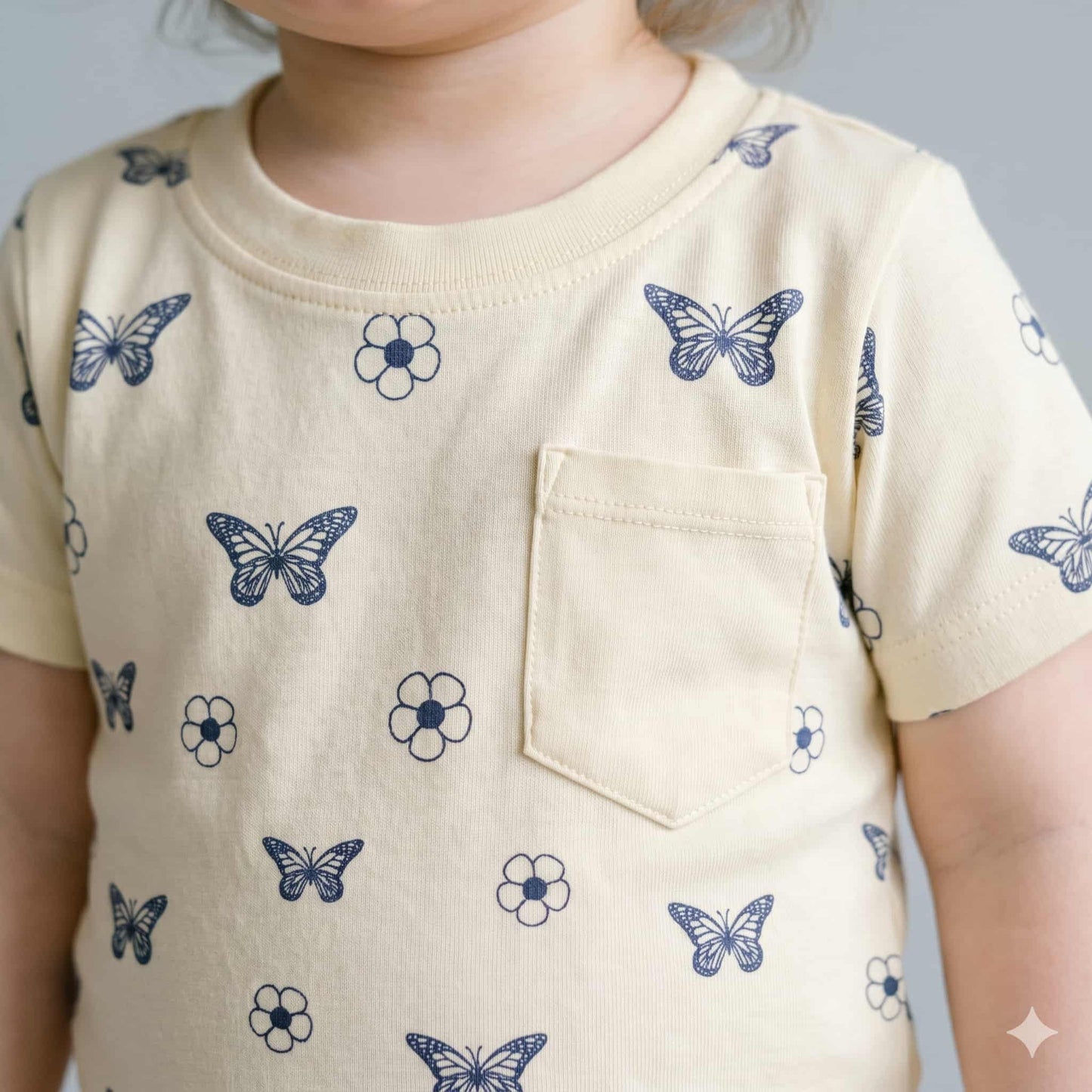 Vintage Flutter Half Sleeves Baby Girl Pajama set - Beigi