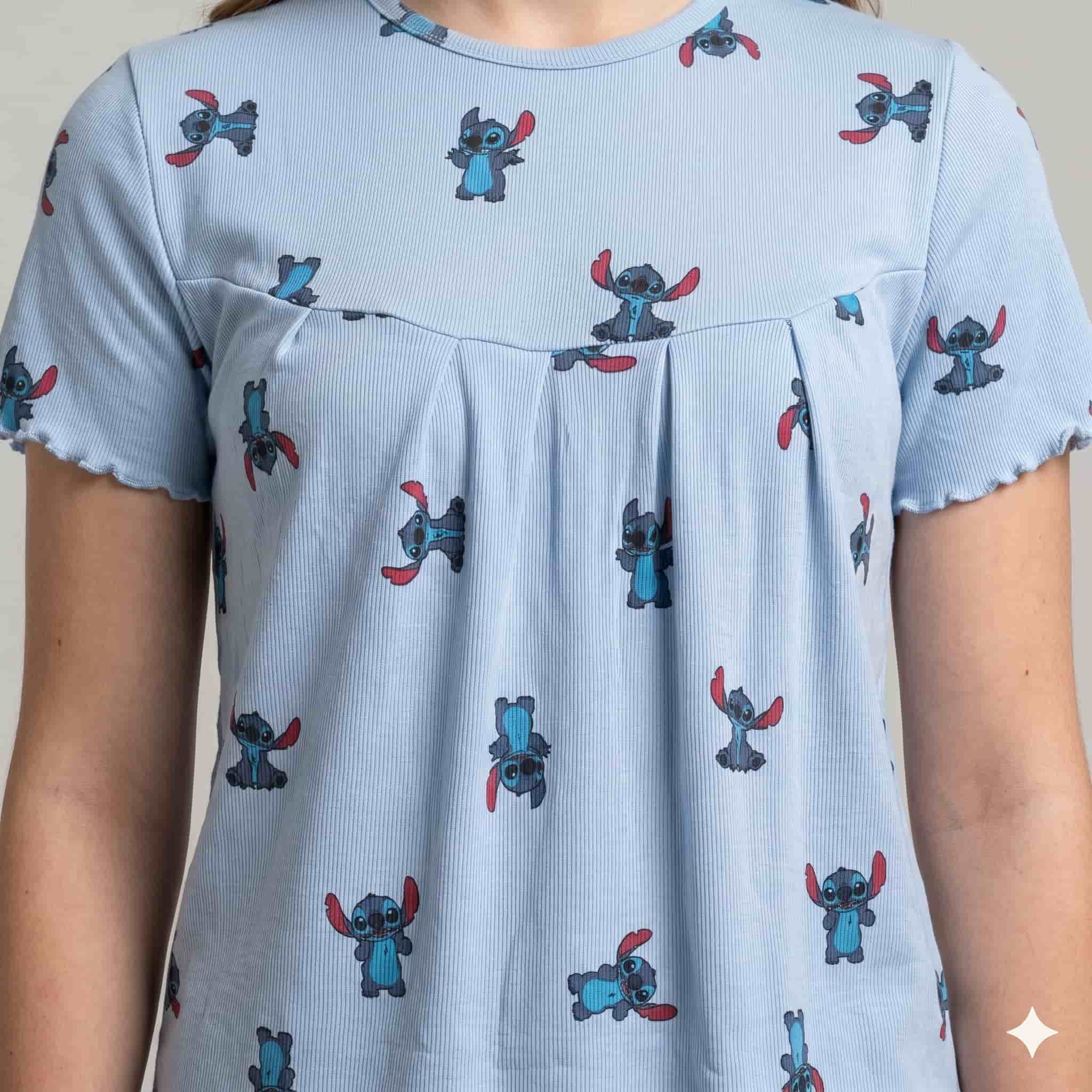 Galactic Slumber Girls Half Sleeves Pajama Set - Light Blue