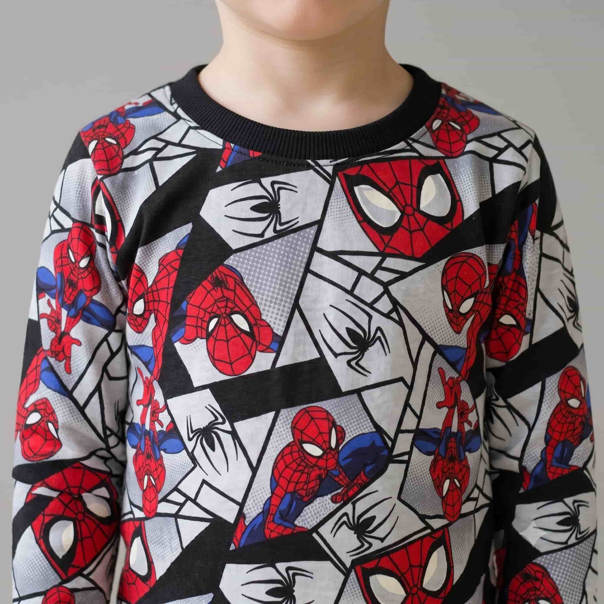 Spider Man Boys Full Sleeves Pajama Set – Black