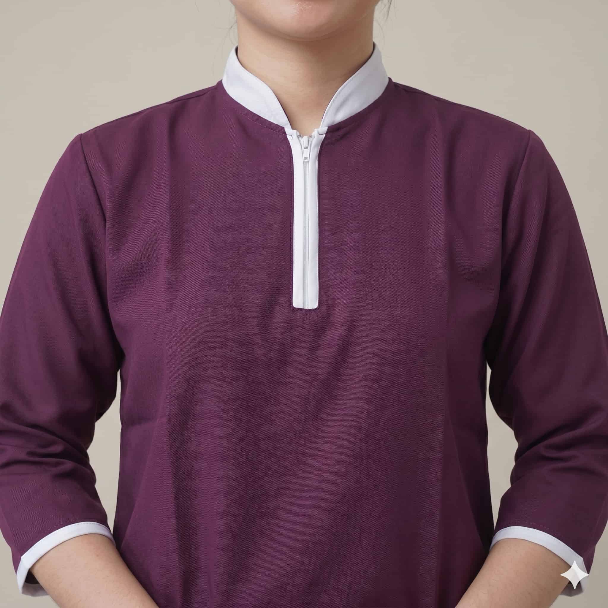 Regal Elegance Maid Uniform - Plum