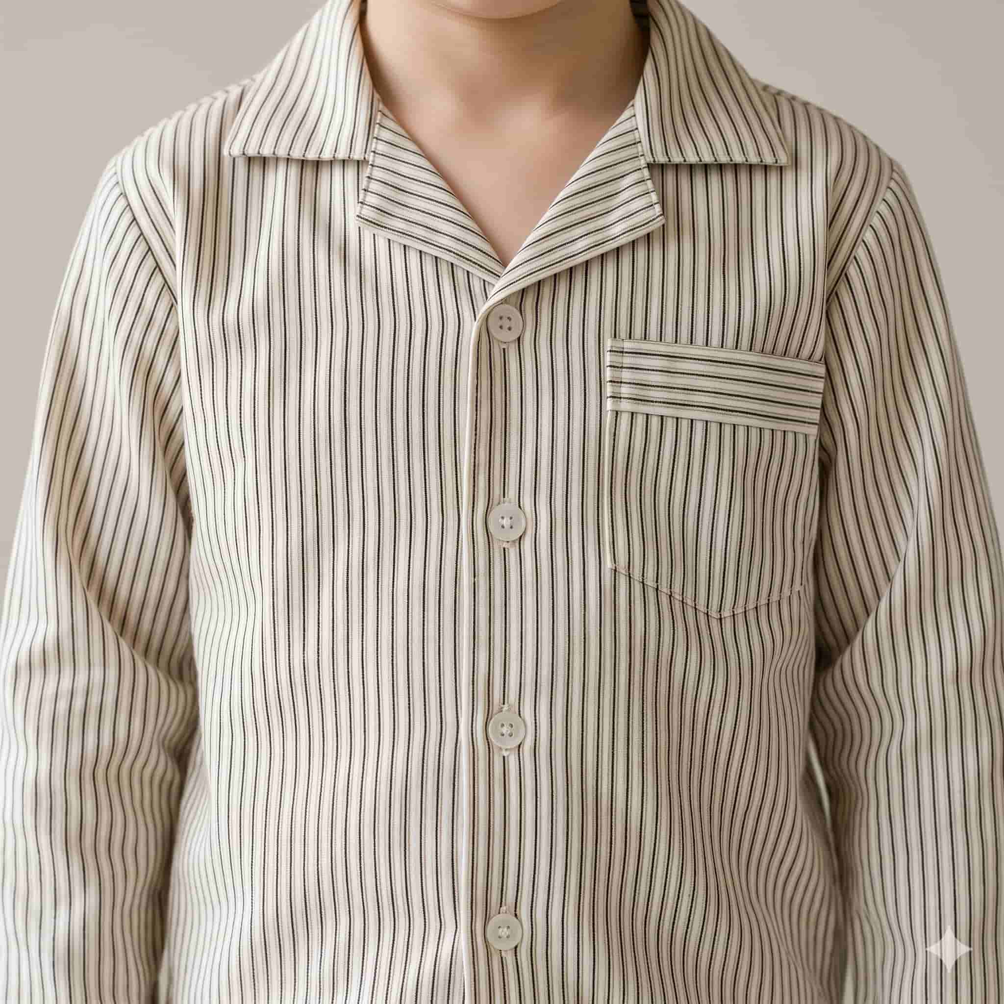 Sandstone Charm Boys Full Sleeves Pajama Set – Brown