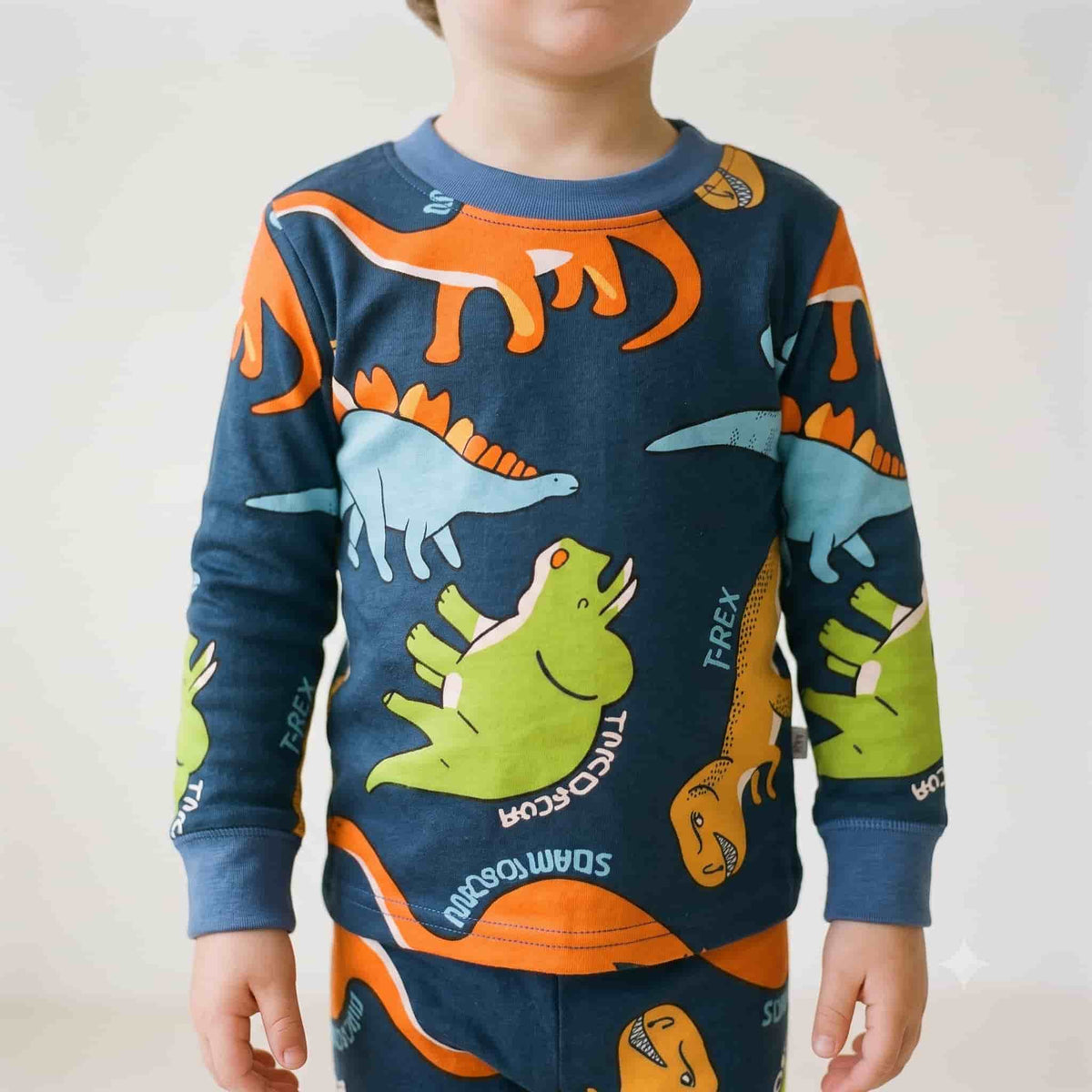 Dinosaur Boys Winter Full Sleeves Pajama Set – Navy Blue