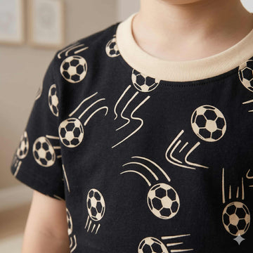 Kick Play Boys Half Sleeves Short Set - Navy Blue