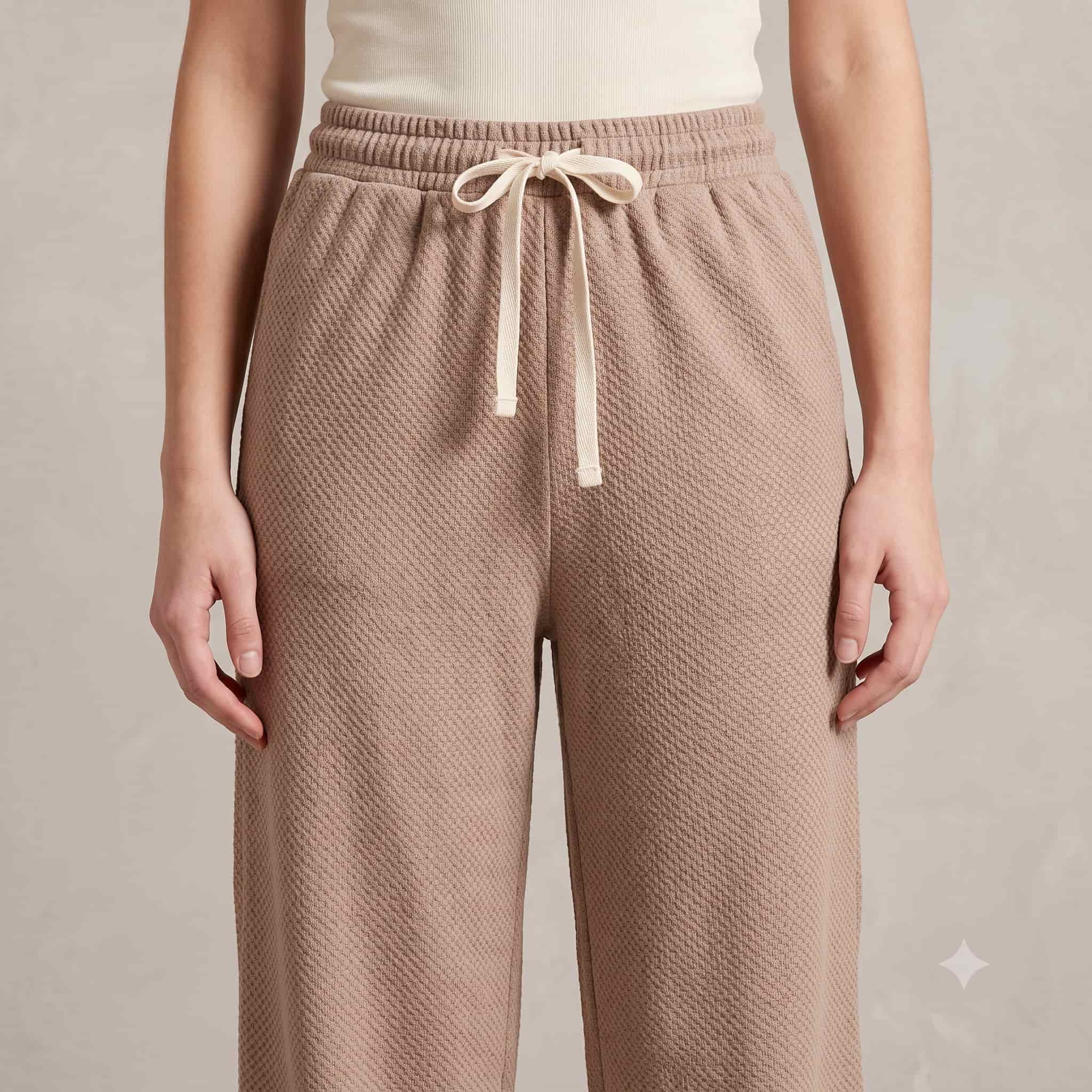 Earthy Waffle Women Leggings - Beige