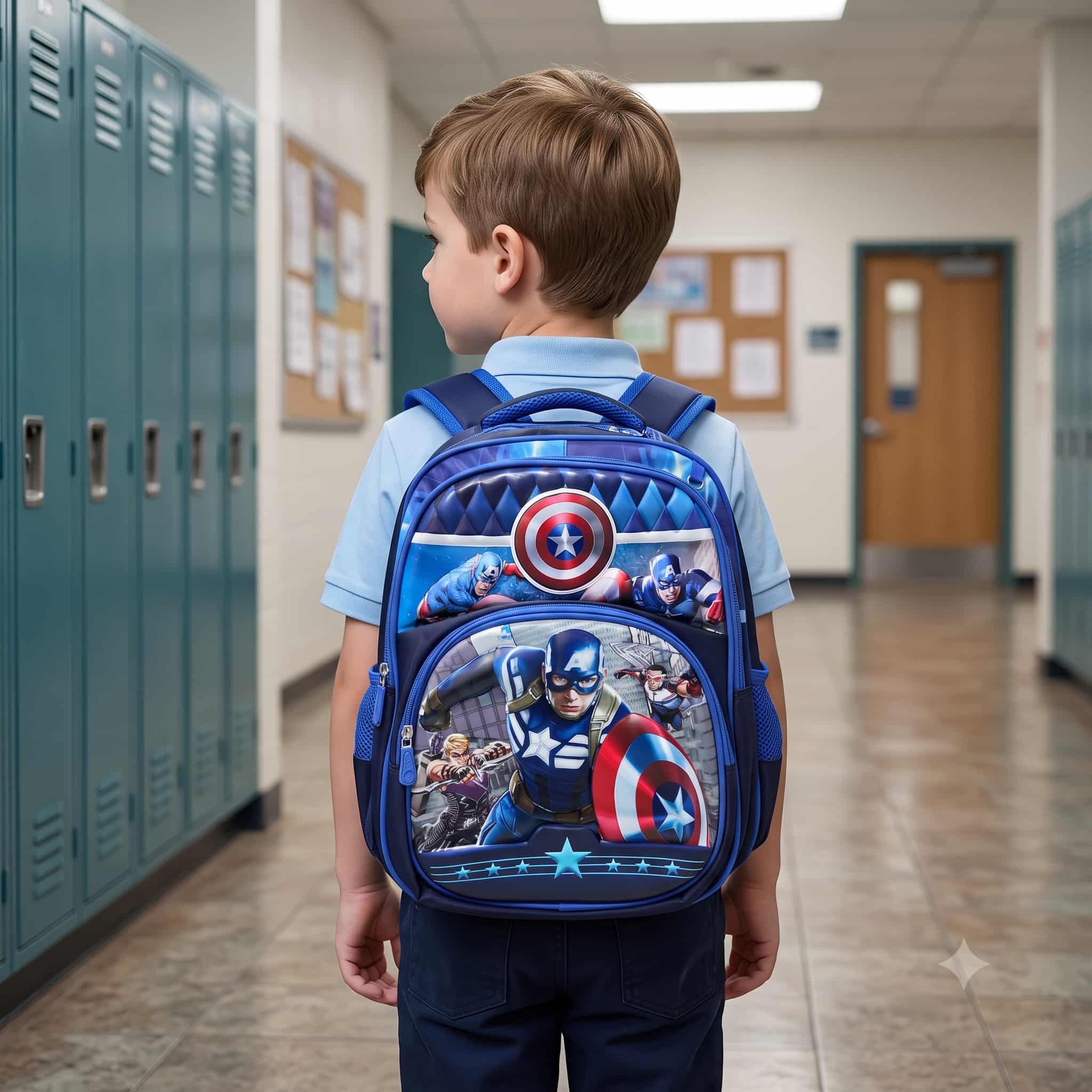 Captain America School Bag Set - Blue