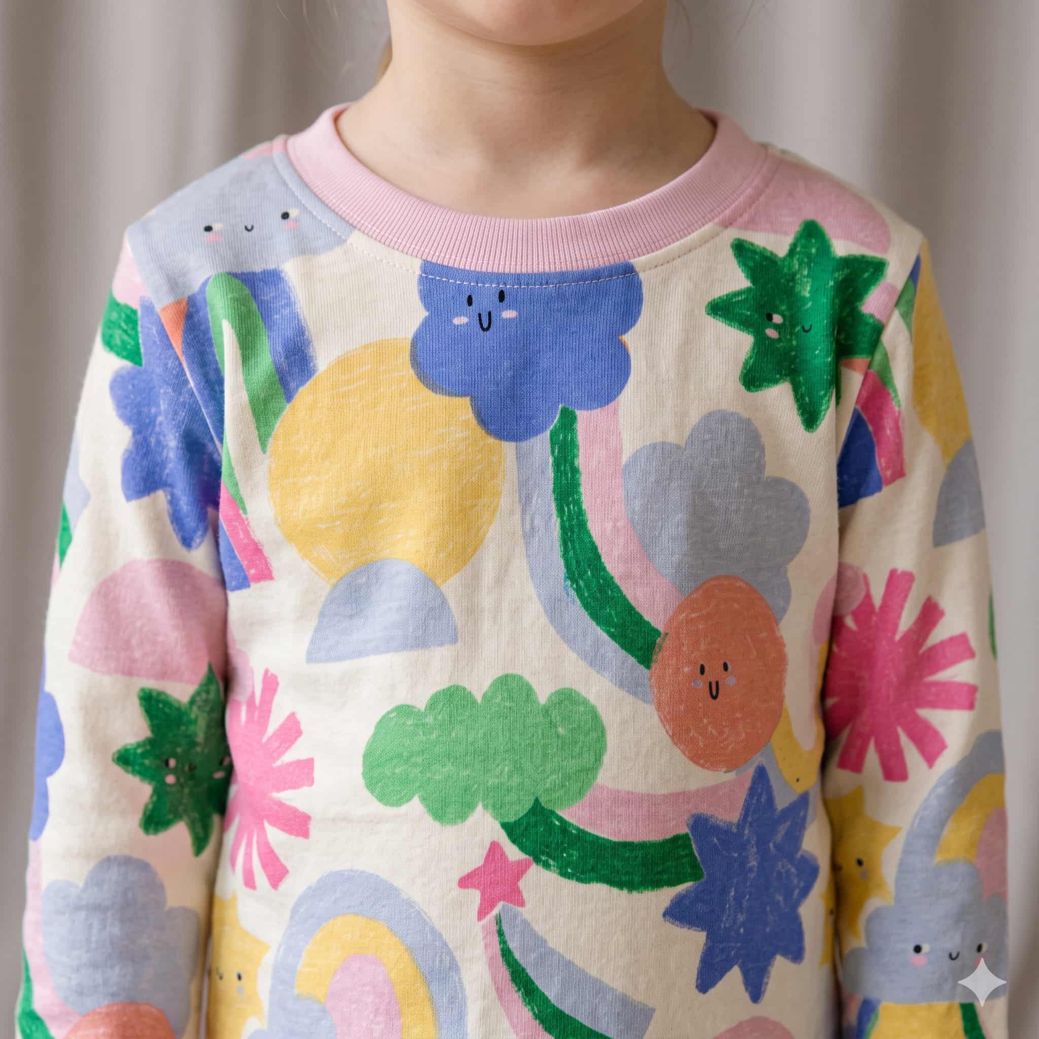 Happy Doodles Girls Full Sleeves Pajama Set - Off White