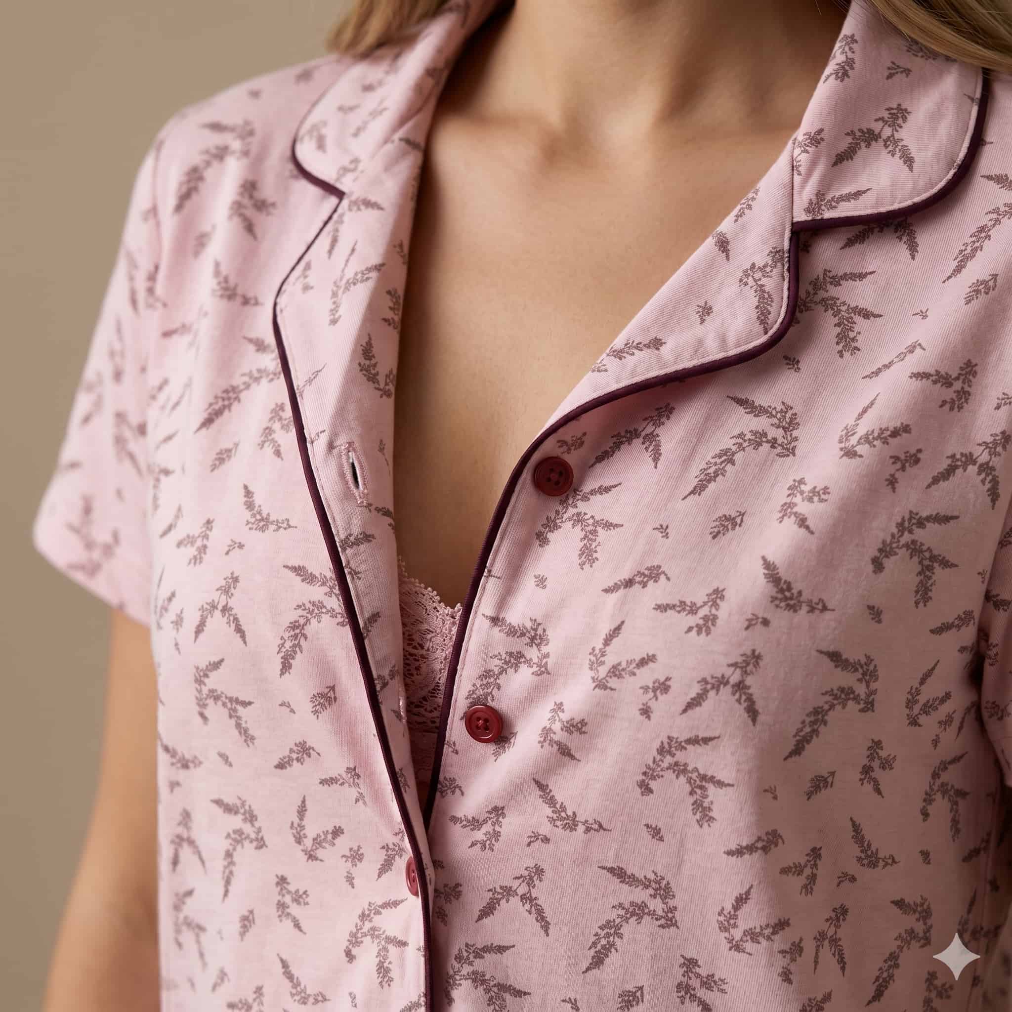 Blush Fern Women Half Sleeves Pajama Set - Pink