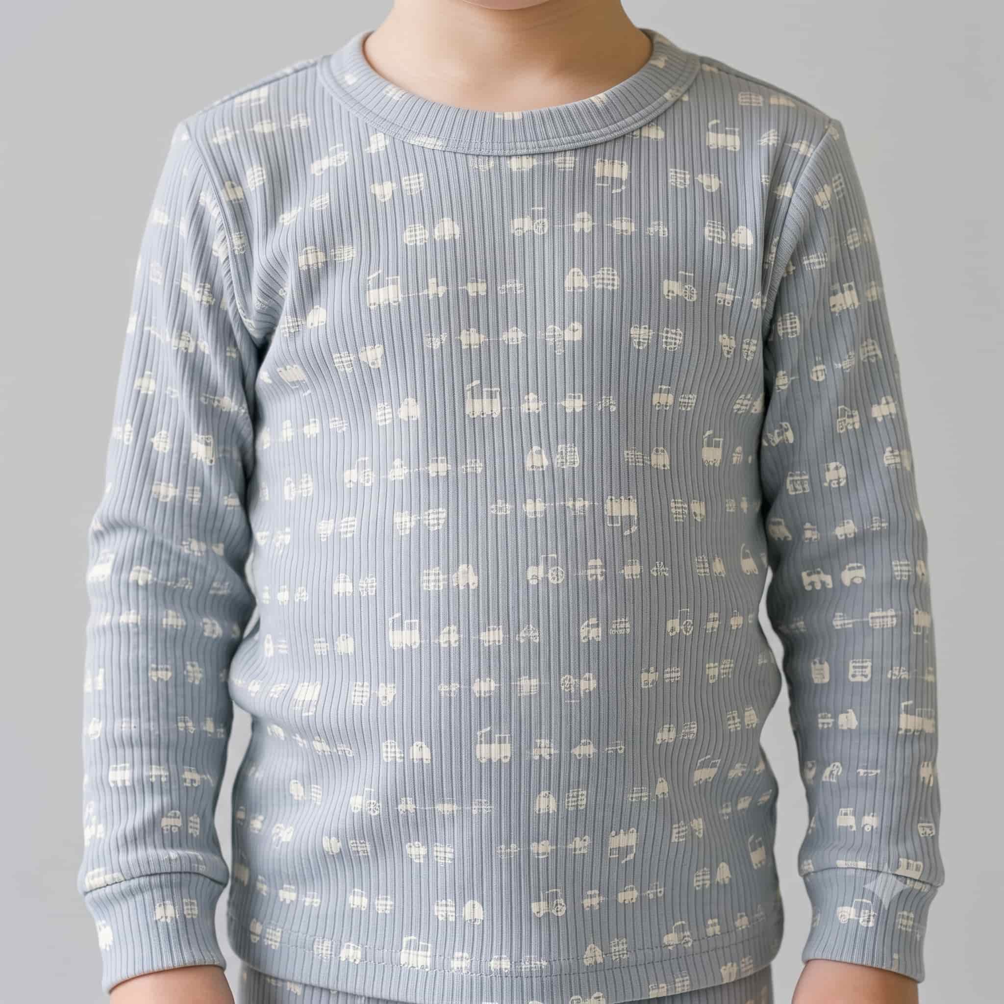 Tiny Wheels Boys Full Sleeves Pajama Set – Baby Blue