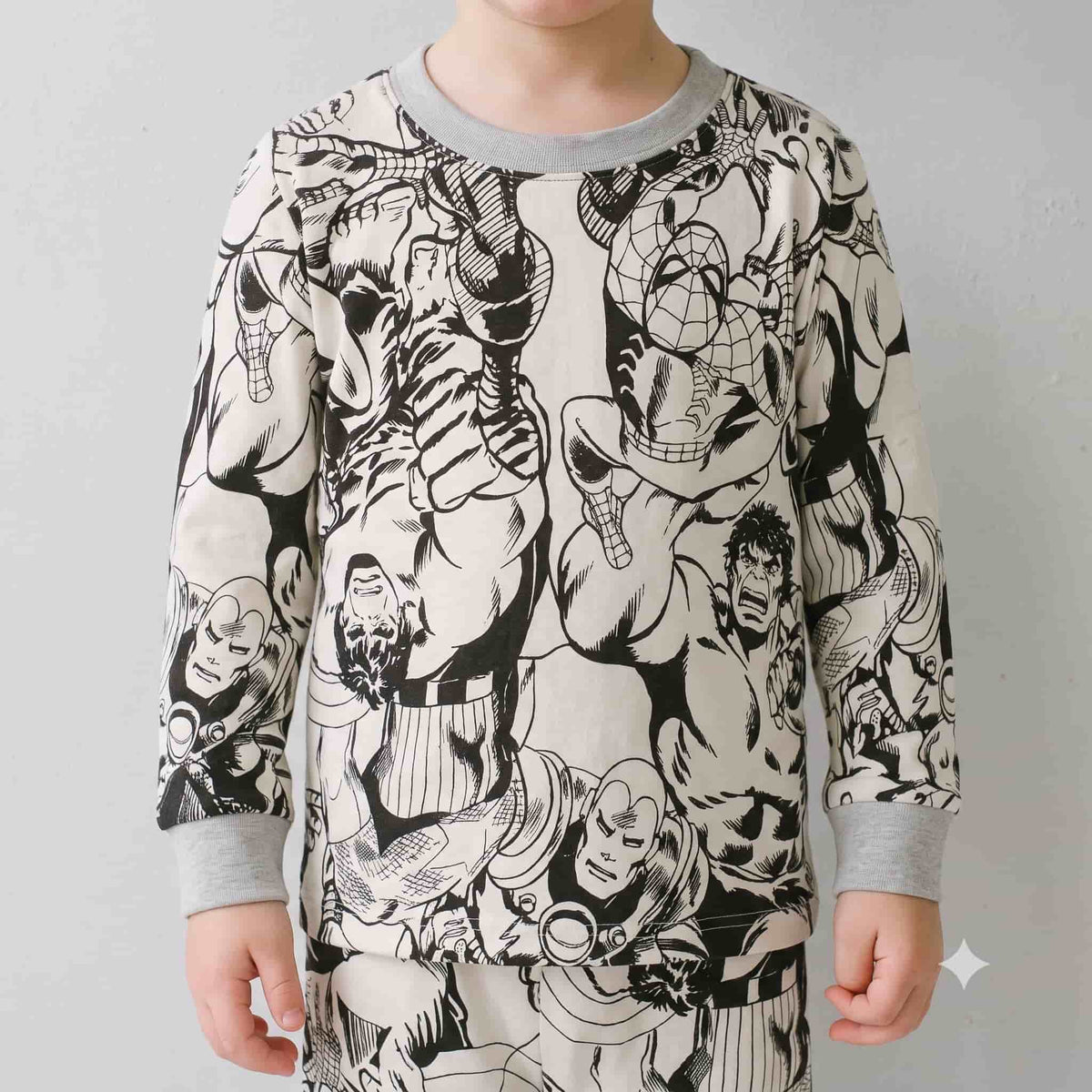 Avengers Boys Full Sleeves Pajama Set - Cream