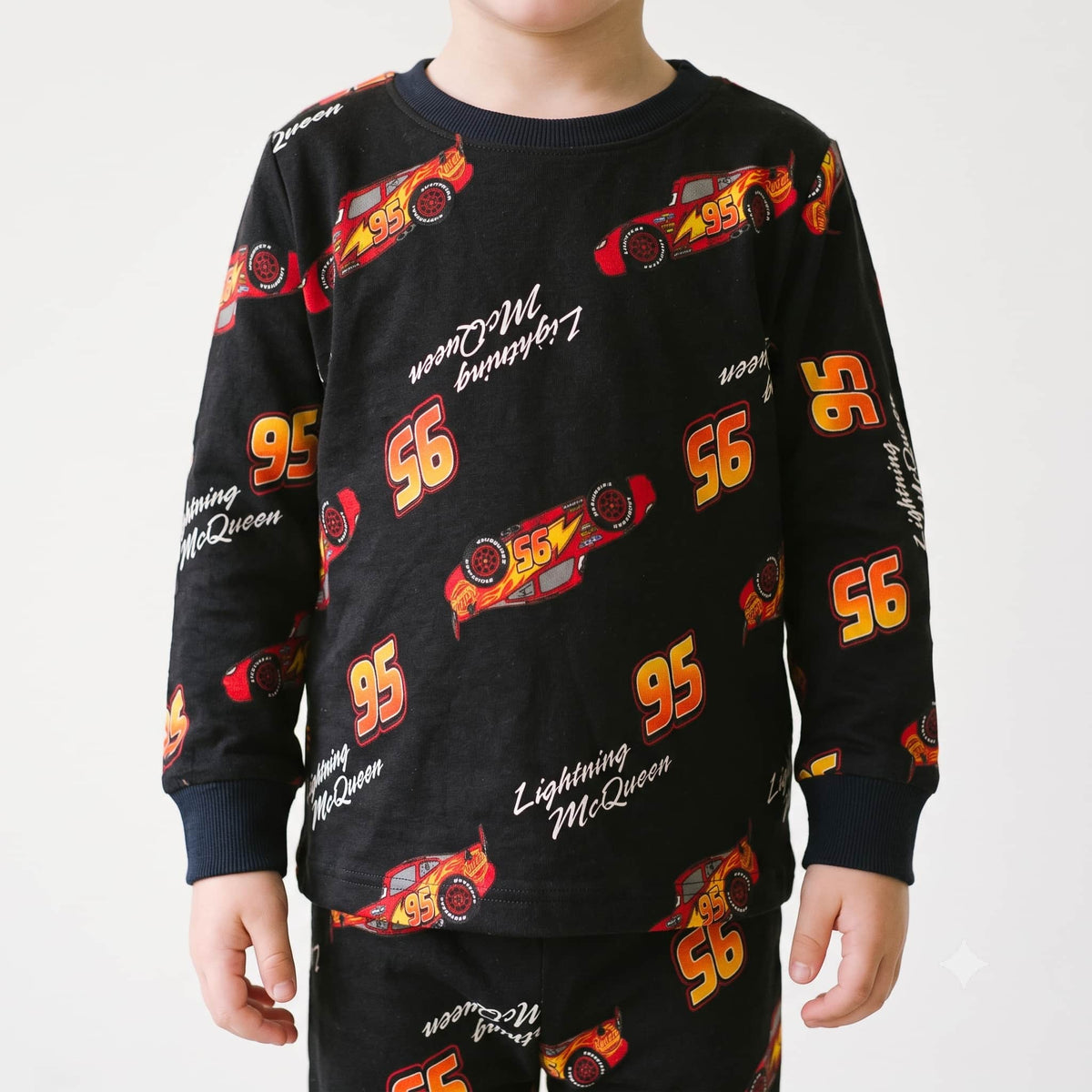 Cars 95 Boys Full Sleeves Pajama Set - Black