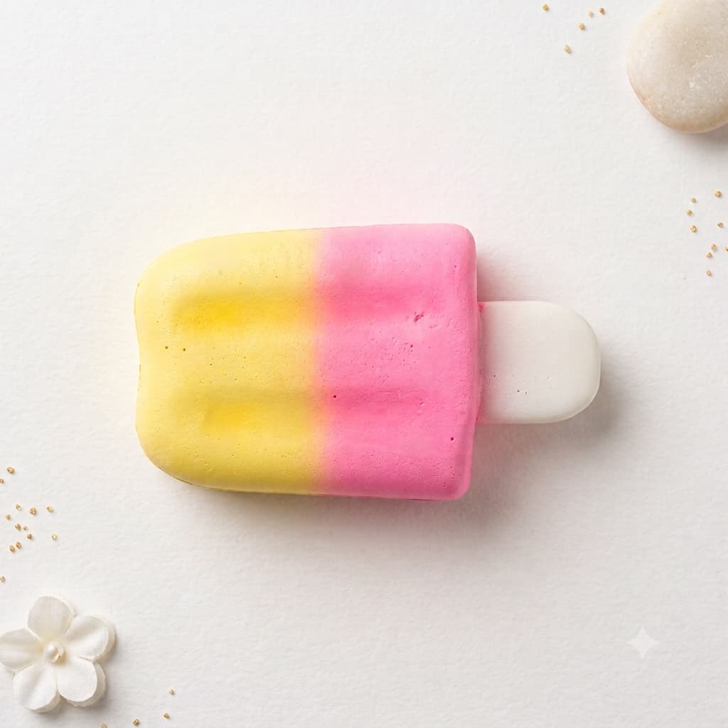 Ice Cream Squishy Stress Relief Toy - Yellow pink