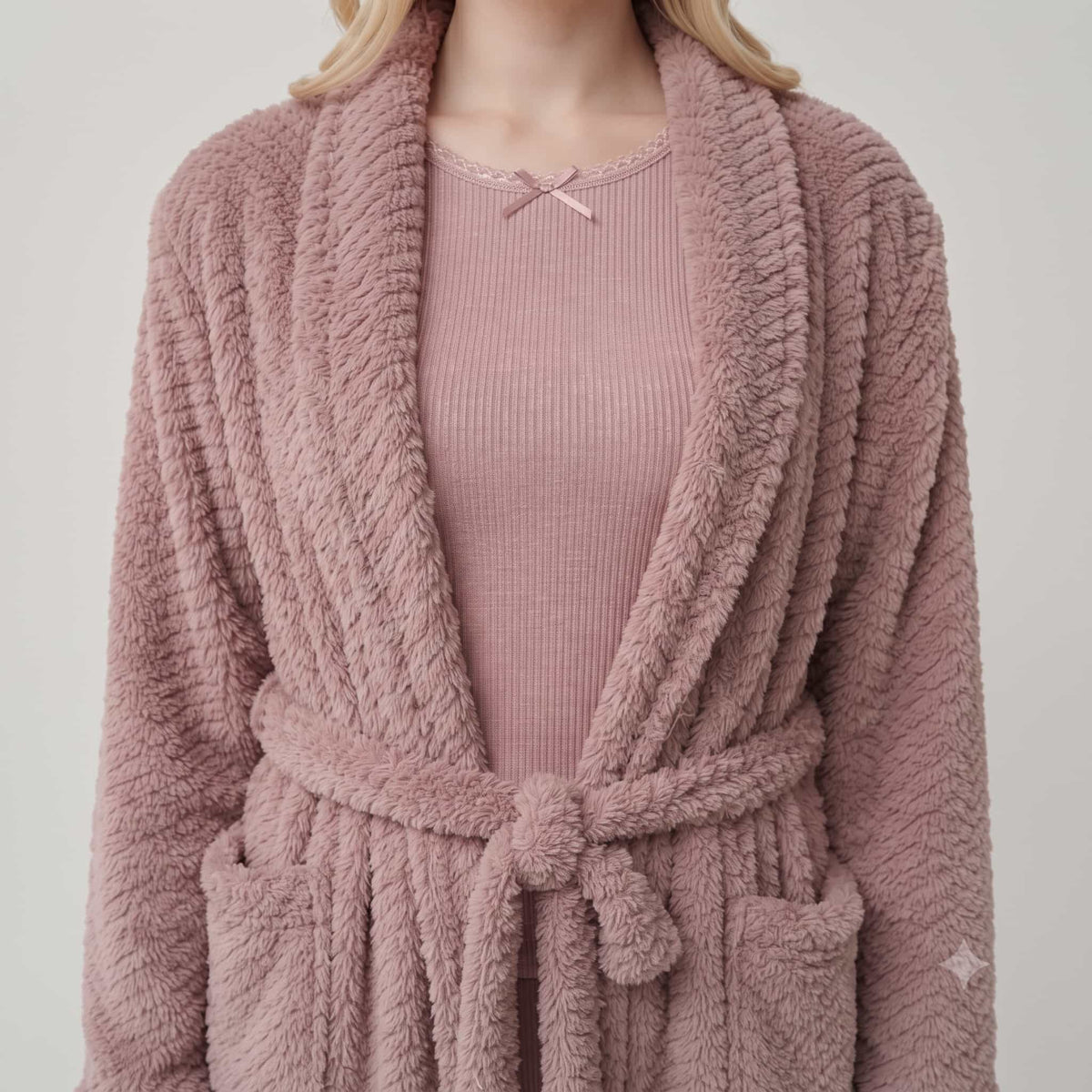 Blush Haven Women Winter Full Sleeves Pajama Set – Dusty Rose Pink