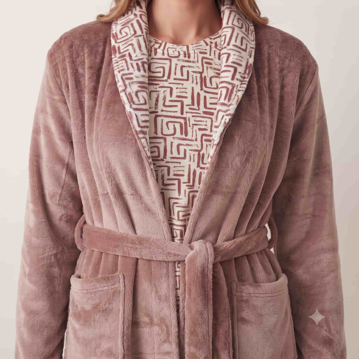 Rose Whisper Women Winter Full Sleeves Pajama Set – Dusty Pink