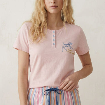 Happy Bambi Women Pajama Set - Pink
