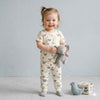 Vintage Flutter Half Sleeves Baby Girl Pajama set - Beigi