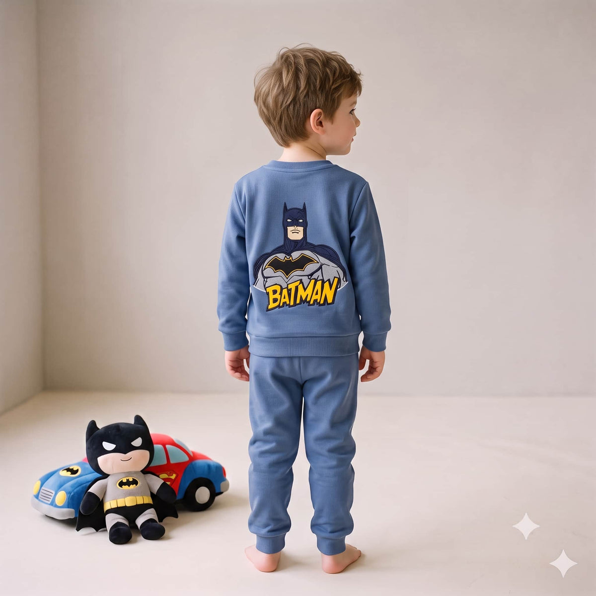 Batman Boys Winter Full Sleeves Pajama Set – Blue