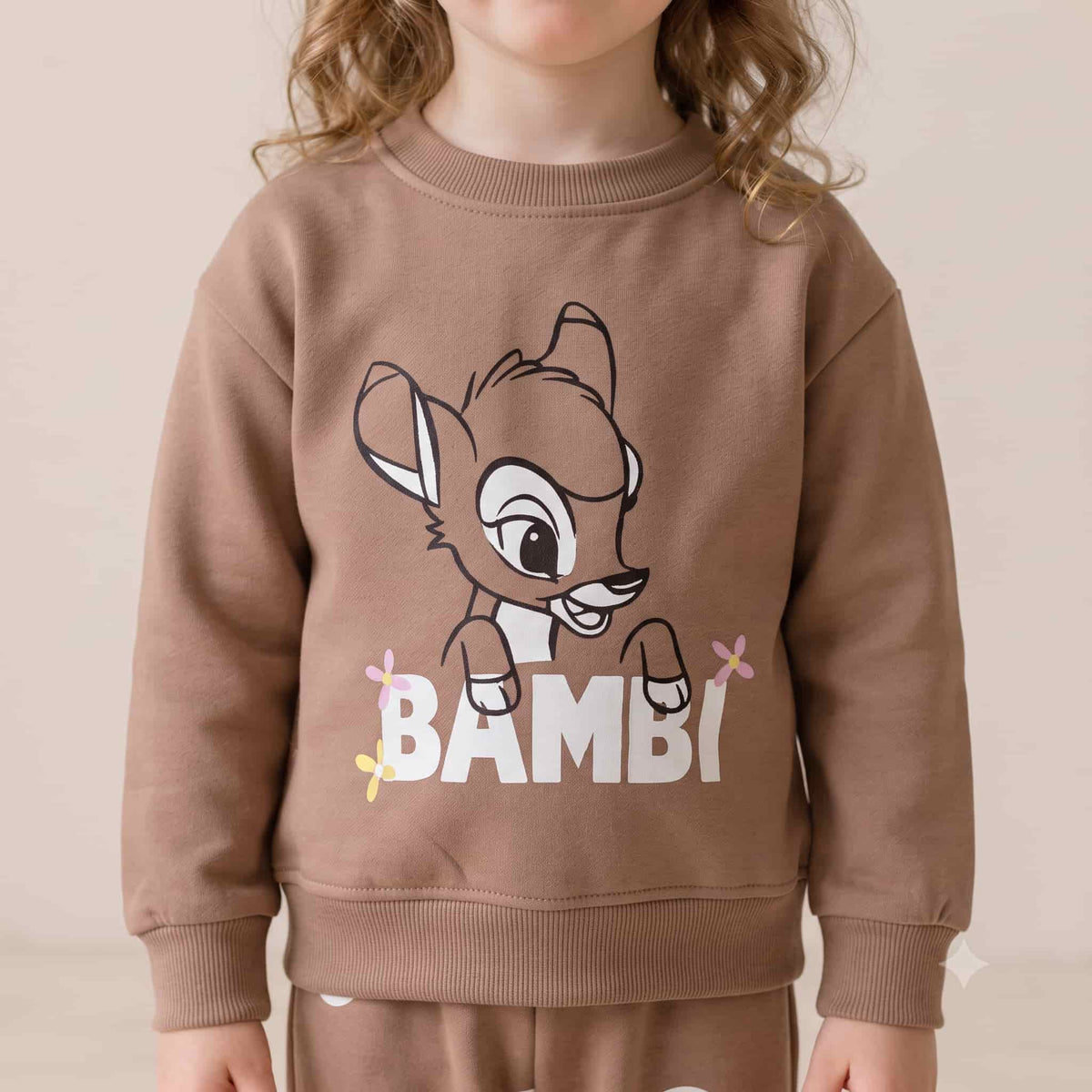 Bambi Girls Winter Full Sleeves Pajama Set – Mocha Brown