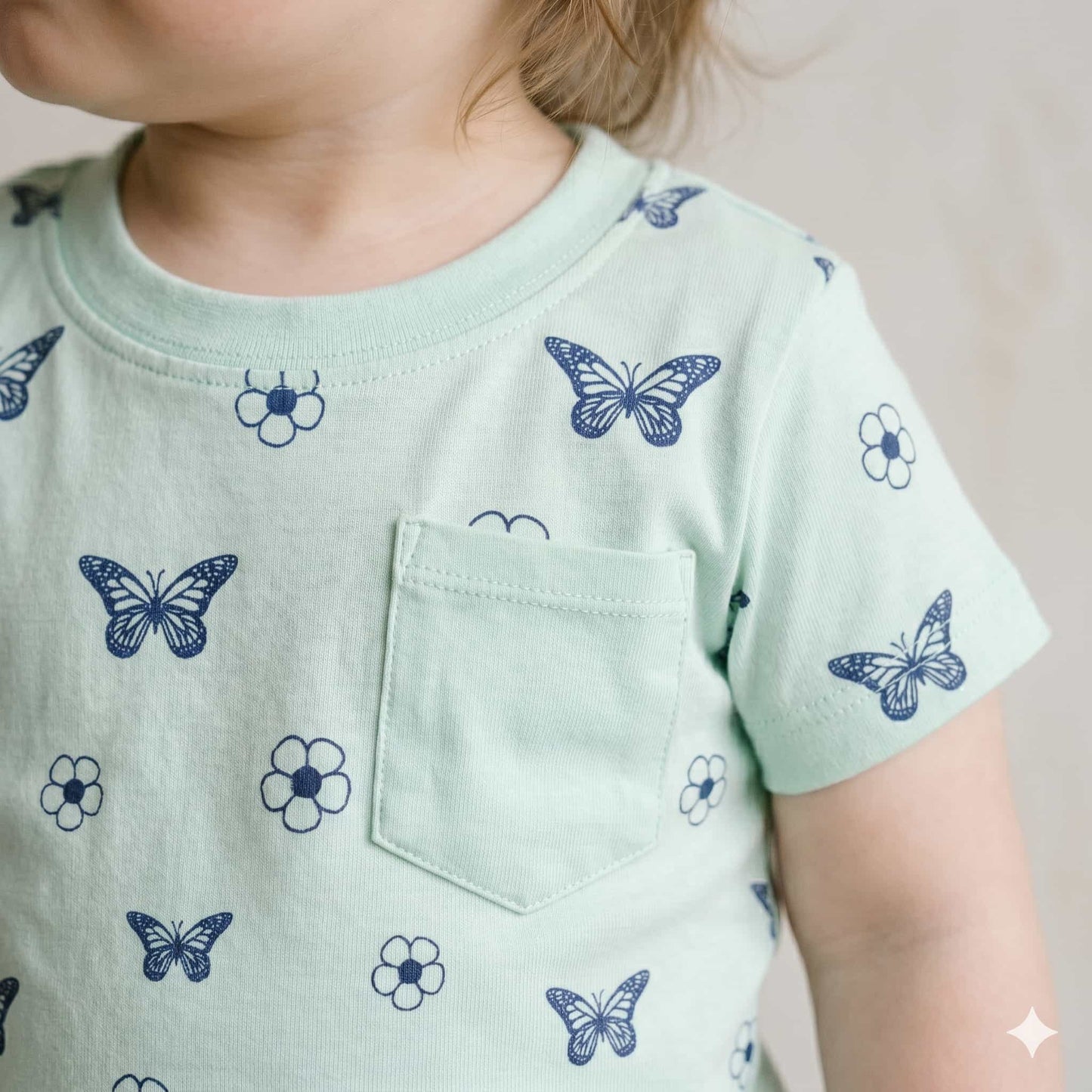 Mint Flutter Half Sleeves Baby Girl Pajama set - Green